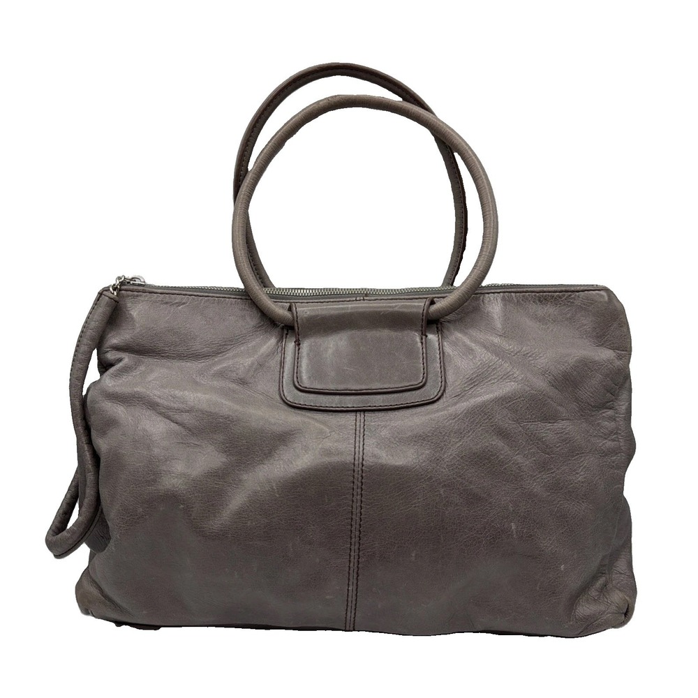 Hobo International Salina Carmine Grey Leather Tote Handbag